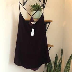 LOFT Burgundy Velvet Camisole